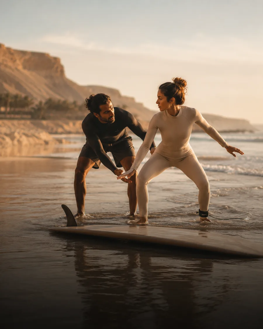 Personal surf coaching session on the Moroccan Atlantic coast