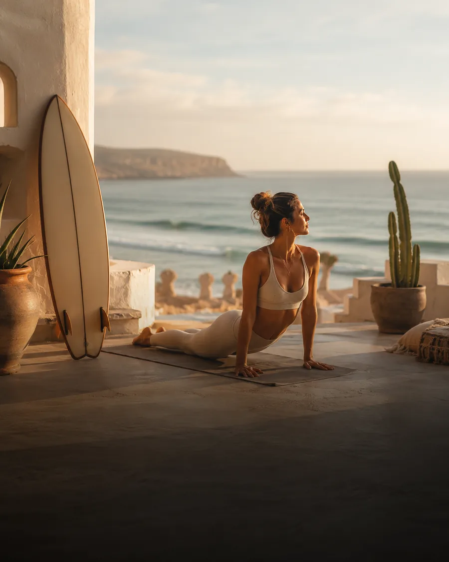 Surf and yoga retreat overlooking the Atlantic Ocean in Morocco
